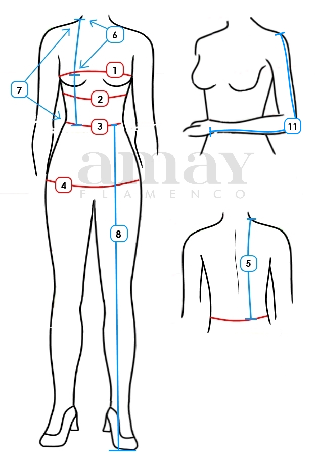 como medirte - how to measure yourself - AMAY FLAMENCO